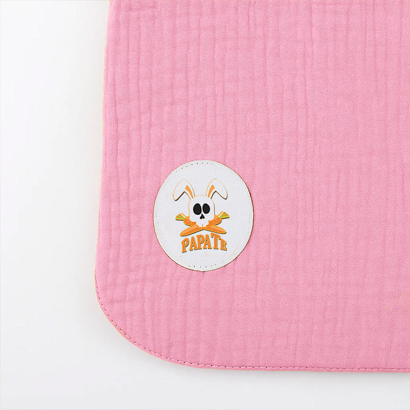 bavoir made in france bio coton rose papate